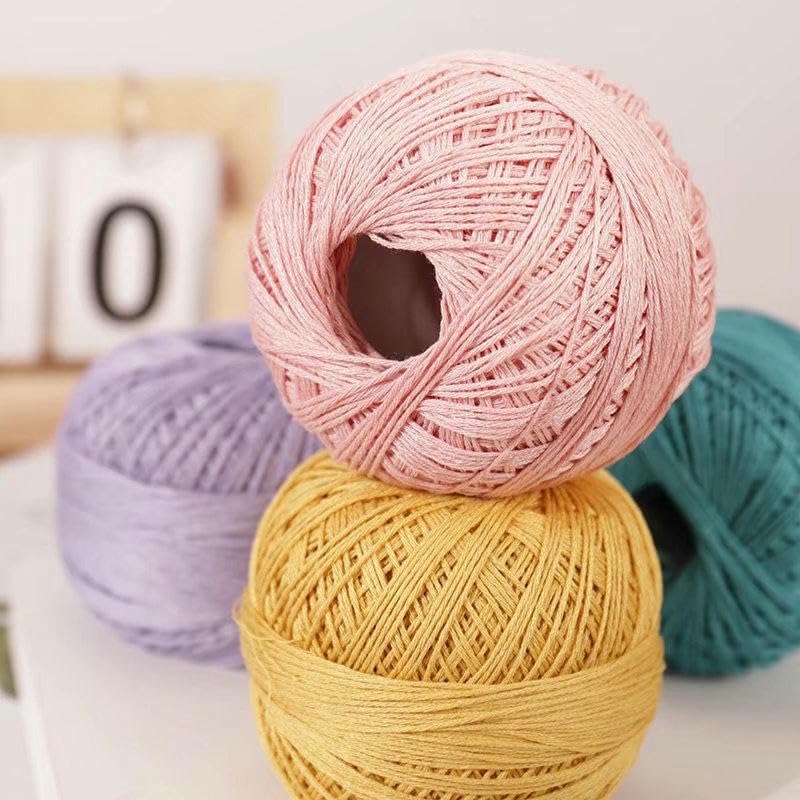 6/10 Rotoli, 50 g, Filato di Cotone per Uncinetto, Misura 6, Colore Medio-fine, per Lavorare a Maglia gonne, Scialli e Altri progetti Fai da Te
