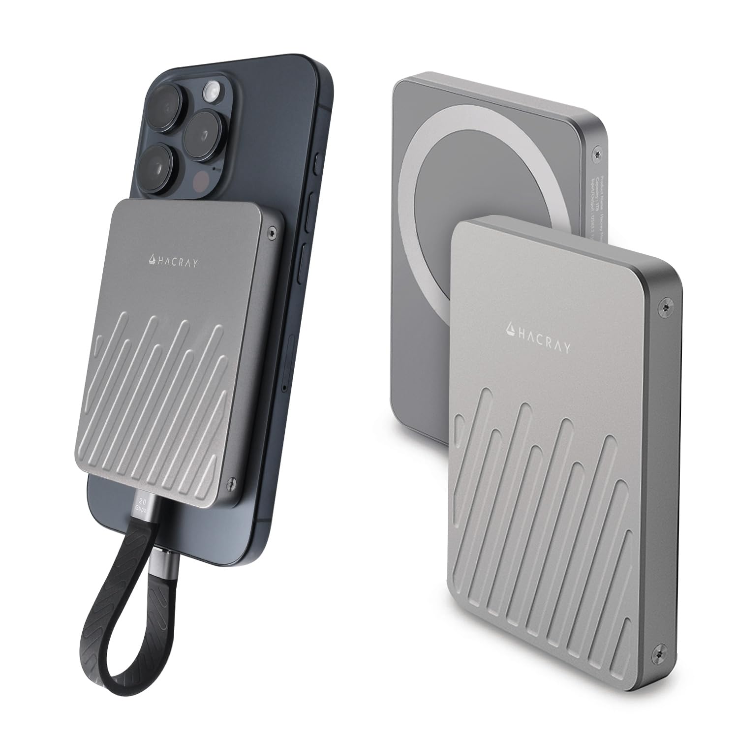 HACRAY MagDrive 2TB Compatible with Magsafe Portable External SSD, USB-C [iPhone ProRes Videos, Capture & Store Videos, Up to 20 Gbps, Ultra Fast Data Transfer, Aluminum Housing, Magnetic SSD, USB 3.2-image-18