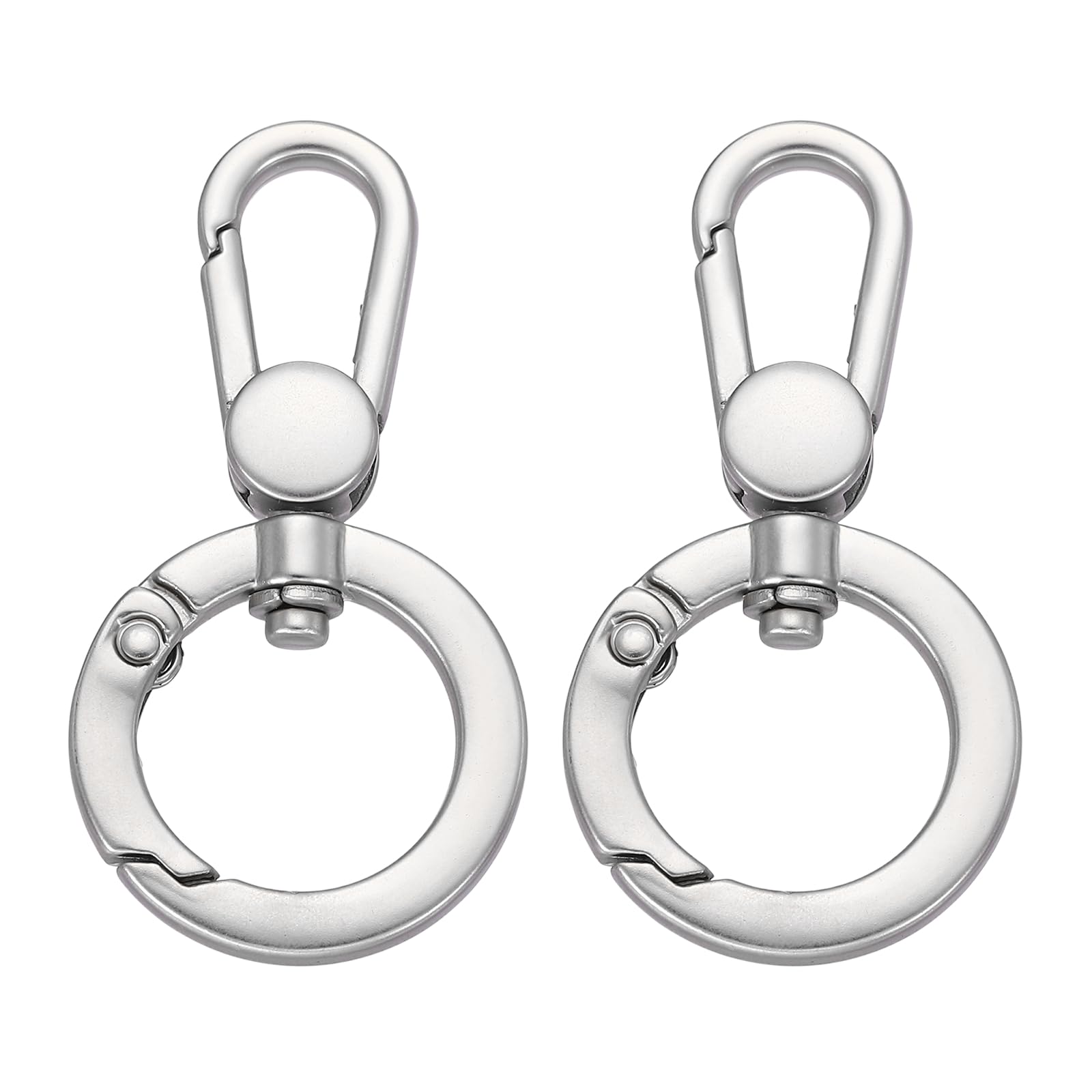 sourcing map 2Pcs Swivel Clasp Clip, Metal Spring Snap Hooks Keychain Key Ring Double Opening Lobster Claw Clasp Zinc Alloy Purse Clips for Jewelry Crafts Lanyard Making, Matte Drak Silver