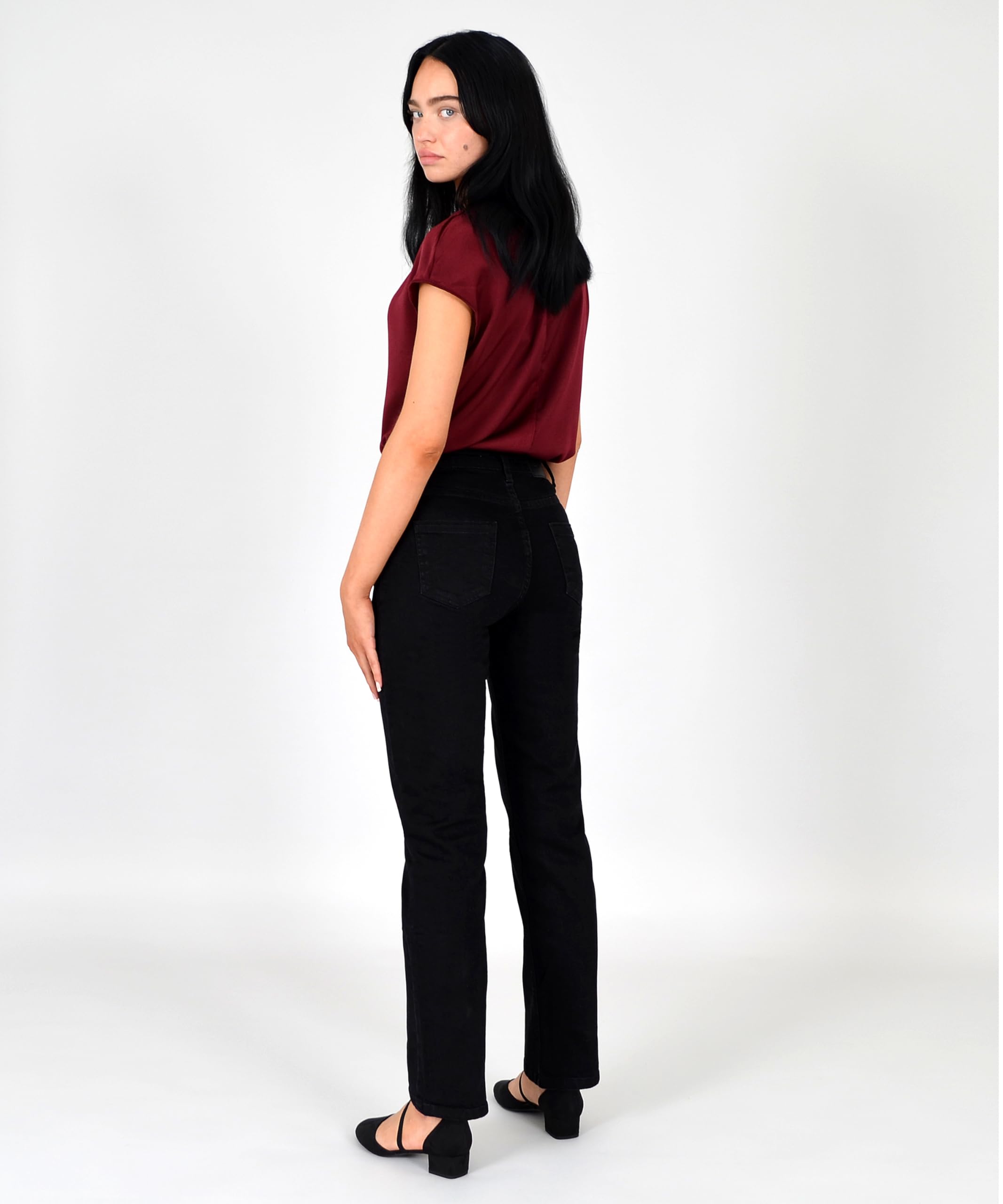 ESRA Jeans Damen Straight High Waist Stretch Jeanshose G200