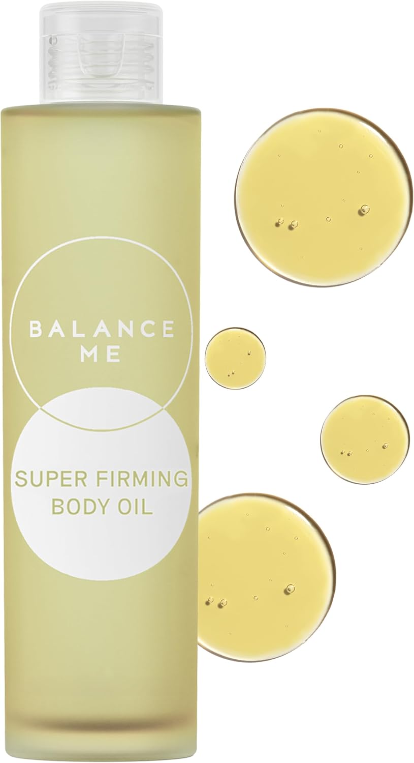 Balance Me Super Firming Body Oil – Vegan Moisturising Oil Geranium Juniper Firms Tones Hydrates – Targets Cellulite For All Skin Types Made In UK 150ml