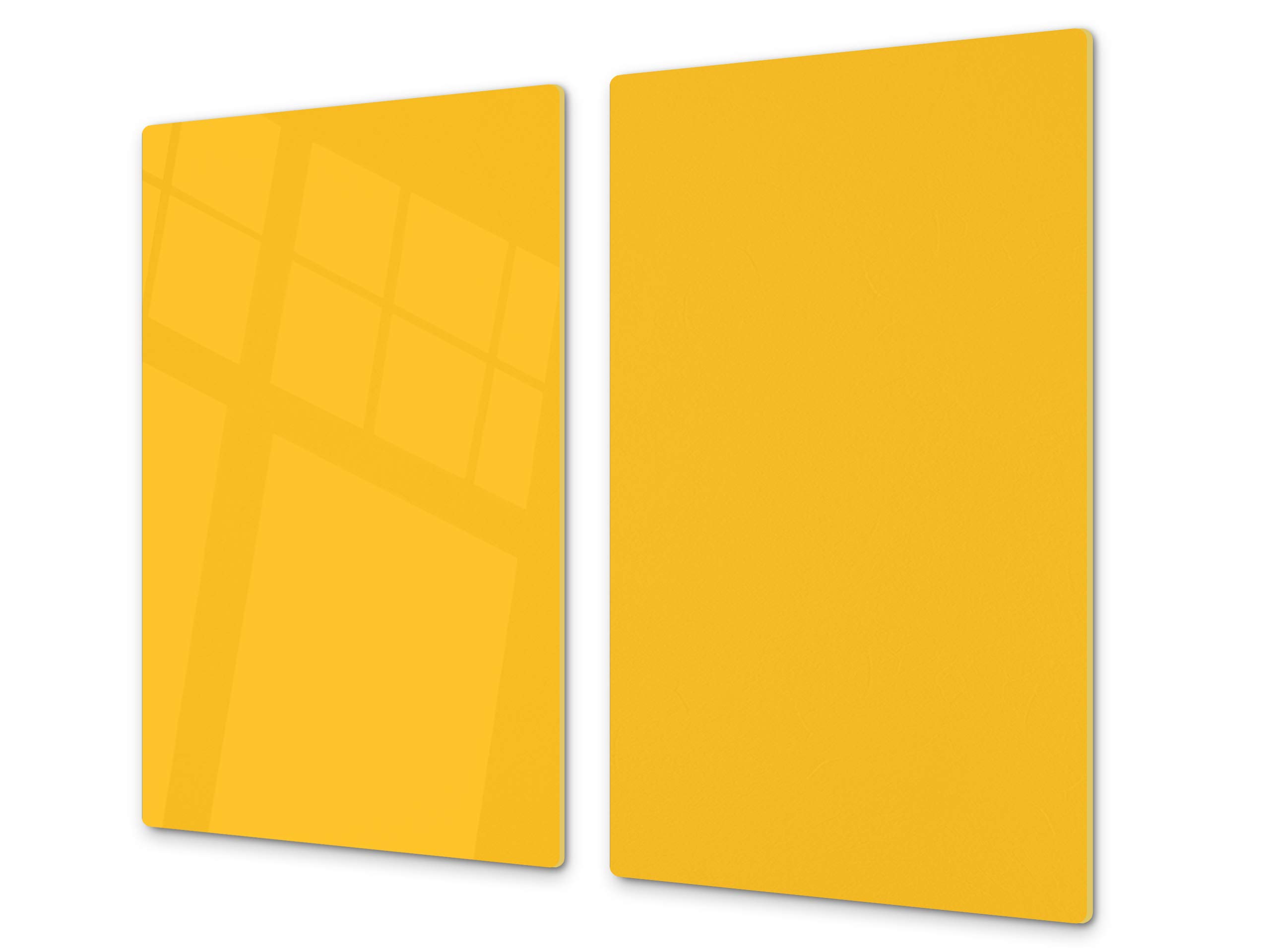Cubre vitrocerámica y tabla de cortar de cristal templado – Superficie de vidrio templado resistente – UNA PIEZA (60 x 52 cm) o DOS PIEZAS (30 x 52 cm); D18 Serie de colores: C Amarillo Medio