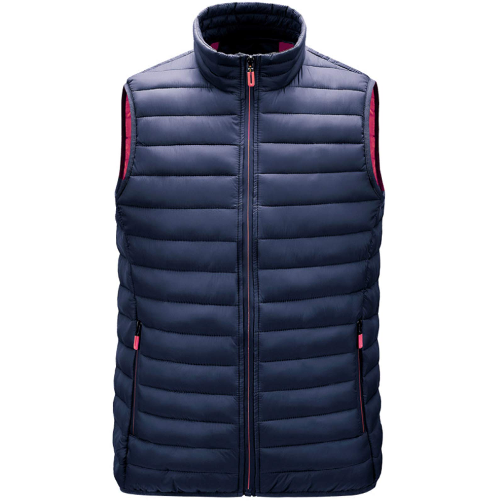 Chaleco Chaleco acolchado para hombre invierno al aire libre Chalecos casuales acolchados para el cuerpo, sin mangas, Chalecos de viaje - Azul-XXL