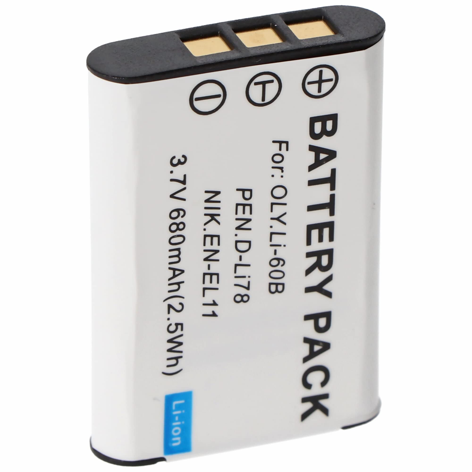 AccuCell Akku passend für Pentax D-LI78, Optio M50, V20, W60 