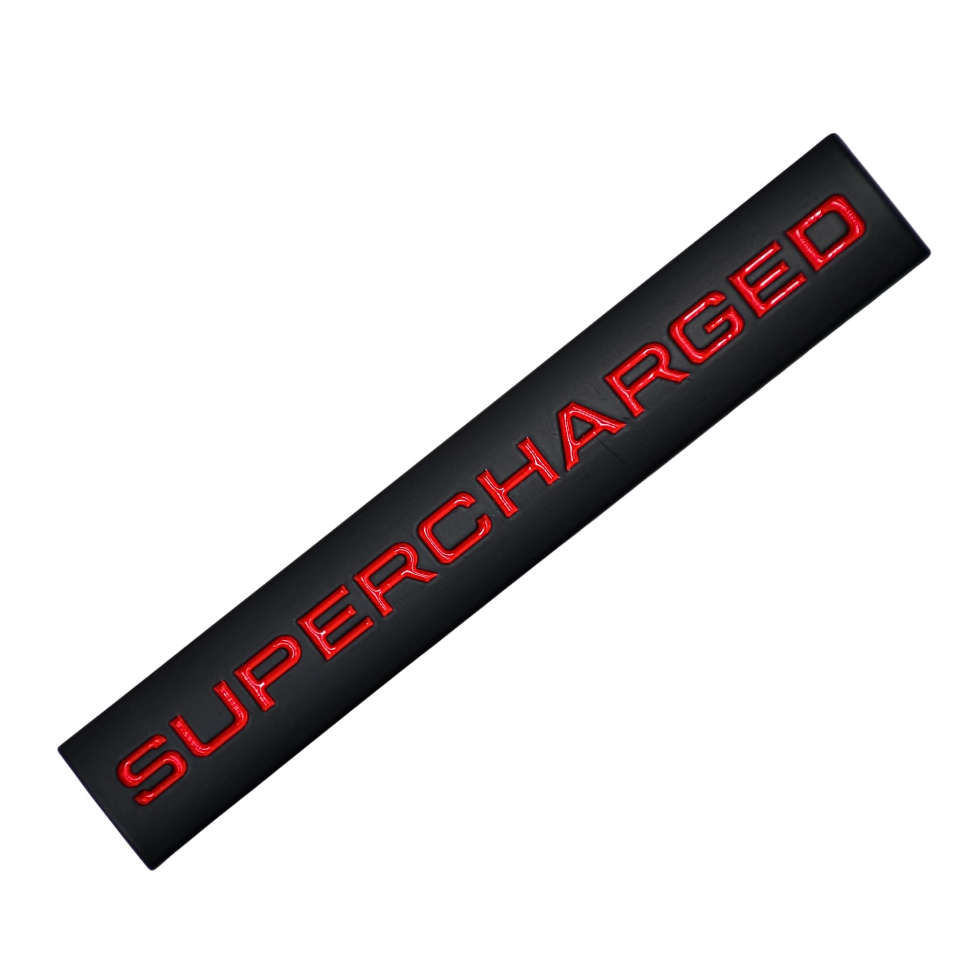 KMH Premium Supercharged 3D Car Logo Sticker | Eye Catching Brand Emblem Badge Waterproof Logo Sticker Decals for Car Accessories (Red with Black) Pack of 1