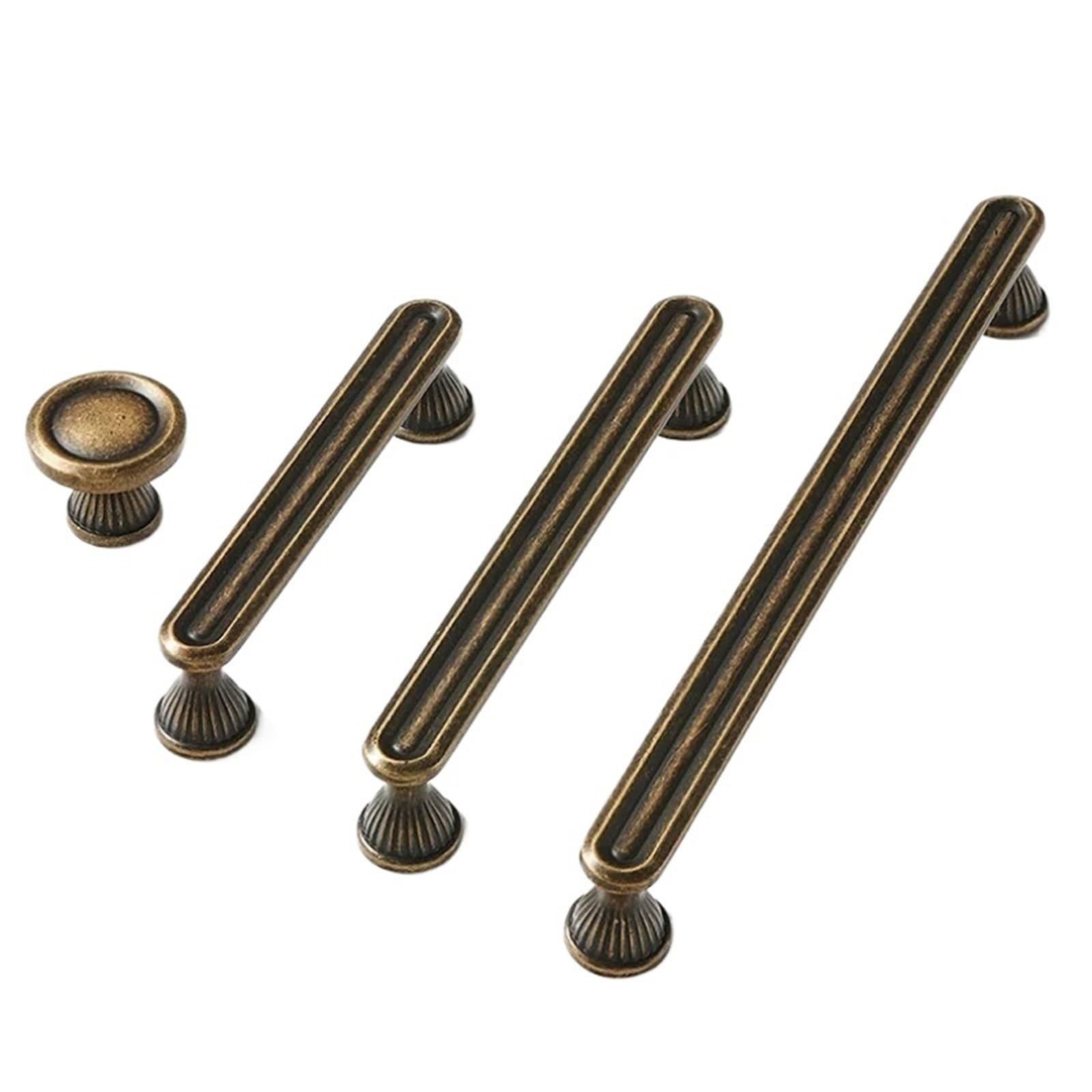 Qvorlth Antique Brass-128 Antique Brass Cabinet Pulls 1 Pcs Cabinet Handles, Kitchen Storage Cabinets Knobs Pulls Drawer Wardrobes(Antique Brass-128)