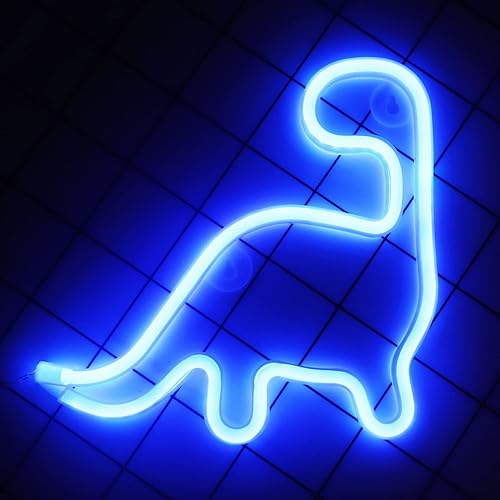 Letreros de neón con forma de dinosaurio, luces LED de neón para decoración de pared, funciona con bateríasUSB, lámpara de barra para el hogar,