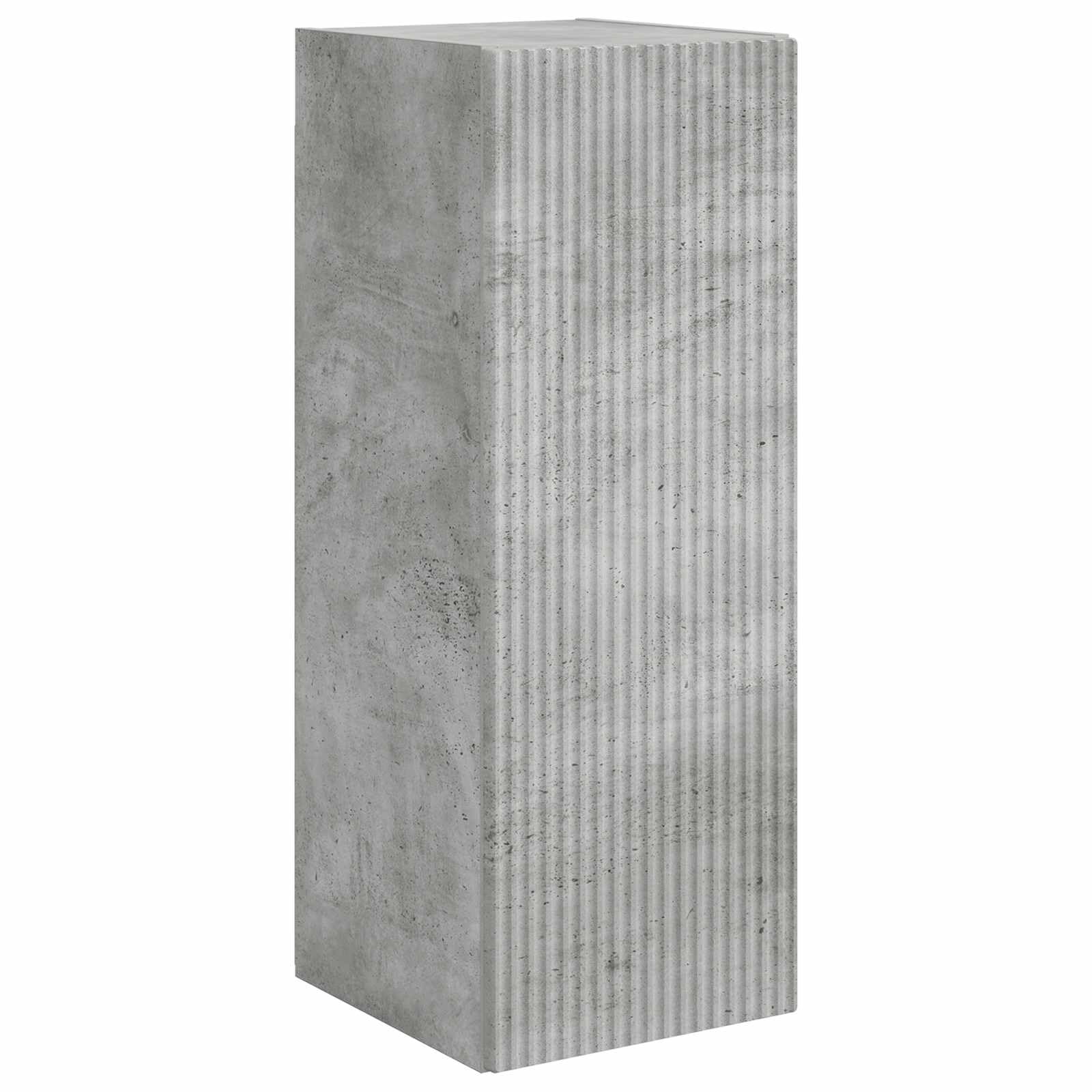 TV-Schrankset Wandmontiert 2-teilig, Beton Grau Holzwerkstoff, Modernes Media Center für Wohnzimmer, Elegante Aufbewahrung, Platzsparend