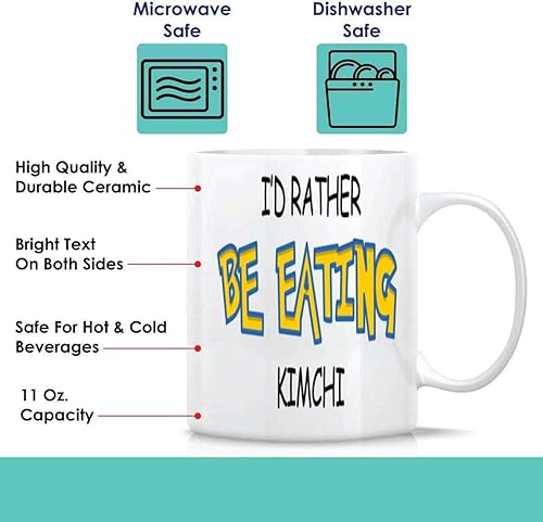 Miniatura 3 de Humorous Gift Kimchi Lover Gift, Ideal for Mother's Day - Illustration with Caption - Men Women - 11 Oz White Ceramic Coffee Mug