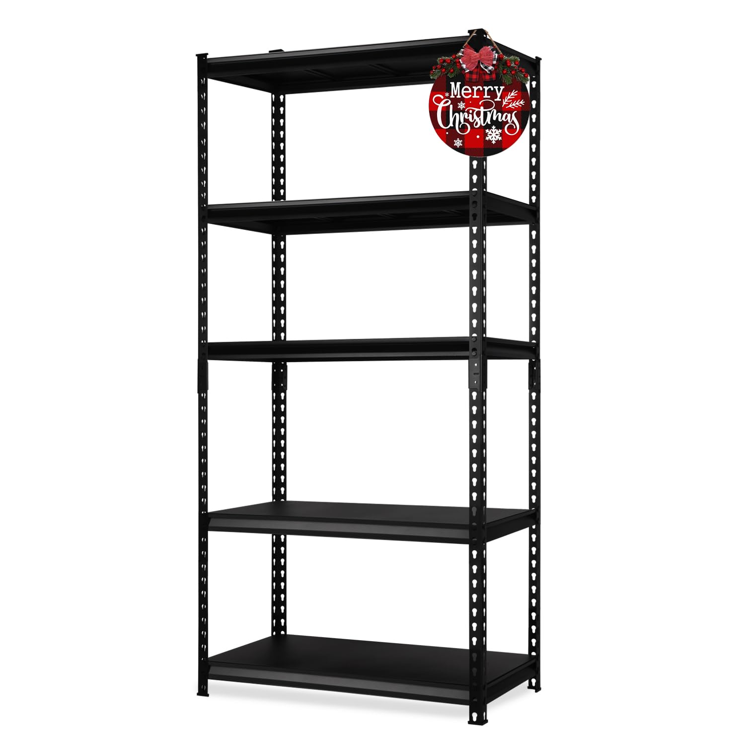 PACHIRA Scaffale A 5 Ripiani In Metallo, 76x30x152 Cm, Regolabile, Capacità 748 Kg, Senza Bulloni, Per Garage, Ufficio, Dispensa