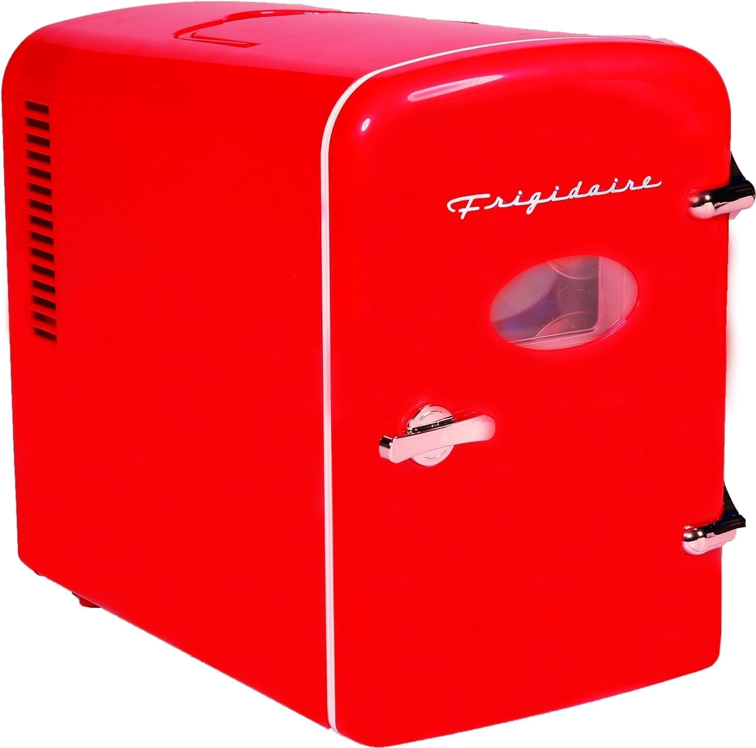 Frigidaire Mini refrigerador personal retro para refrigerador con capacidad para 6 latas4 litros, cable de alimentación de CA y adaptador de coche