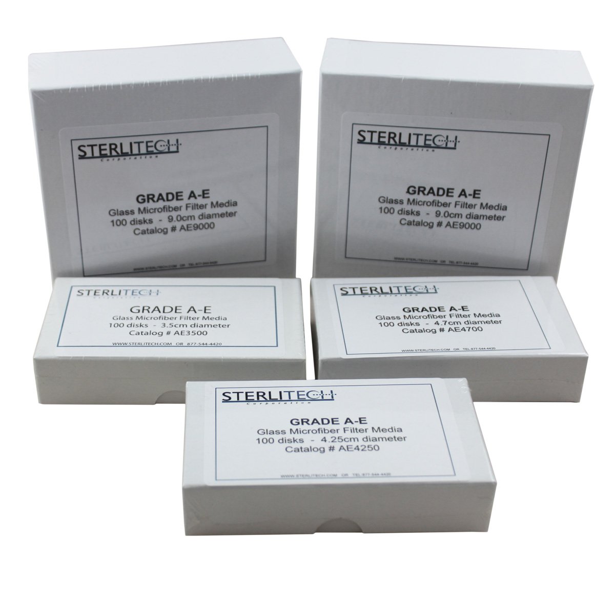 Sterlitech Glass Fiber Filters, Grade A-E, 55mm, 100/Pk, AE5500