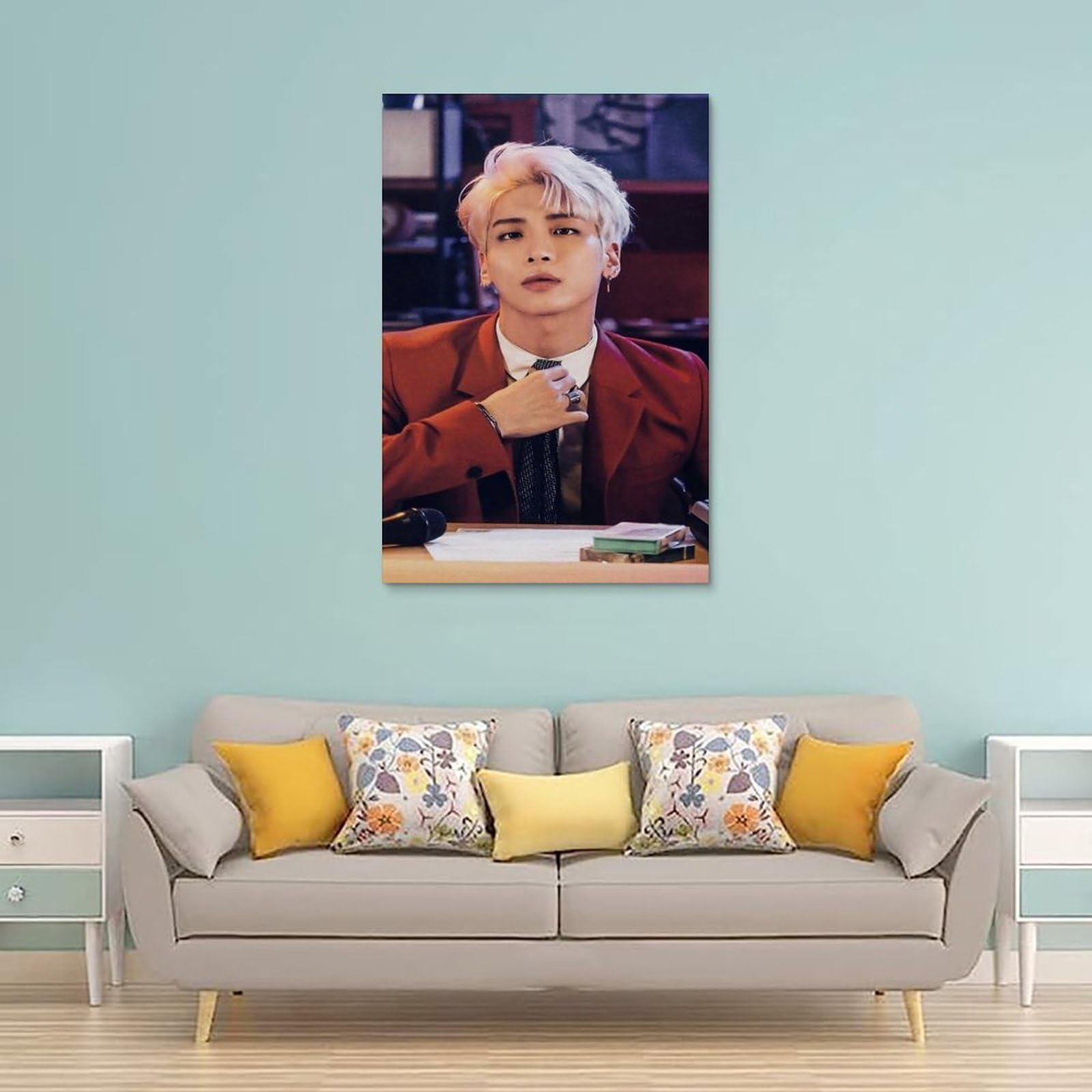 EKoKim Poster decorativo da parete su tela, motivo: Shinee Kim Jong Hyun, con immagine moderna e stampa artistica su tela, poster decorativo per camera da letto, 20 x 30 cm