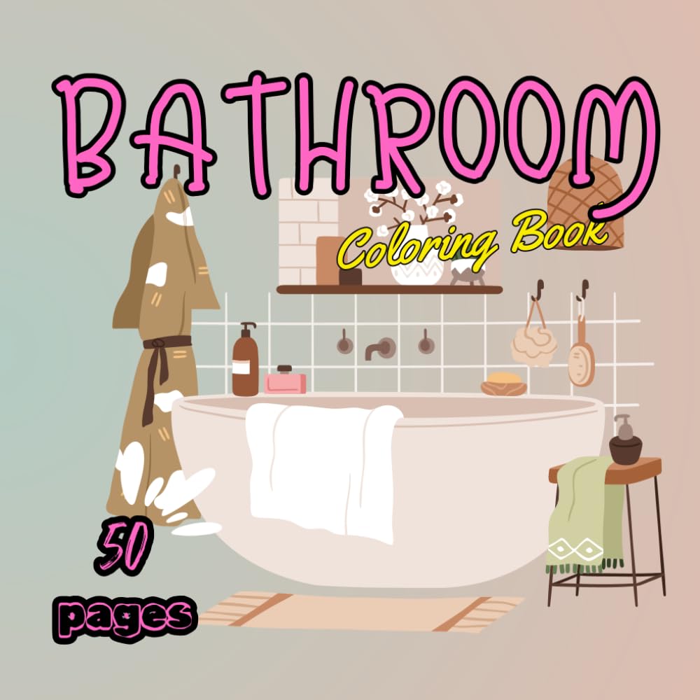 BATHROOM: If you enjoy decorating own cozy Bath room, This Little Corner Coloring Book is for you.