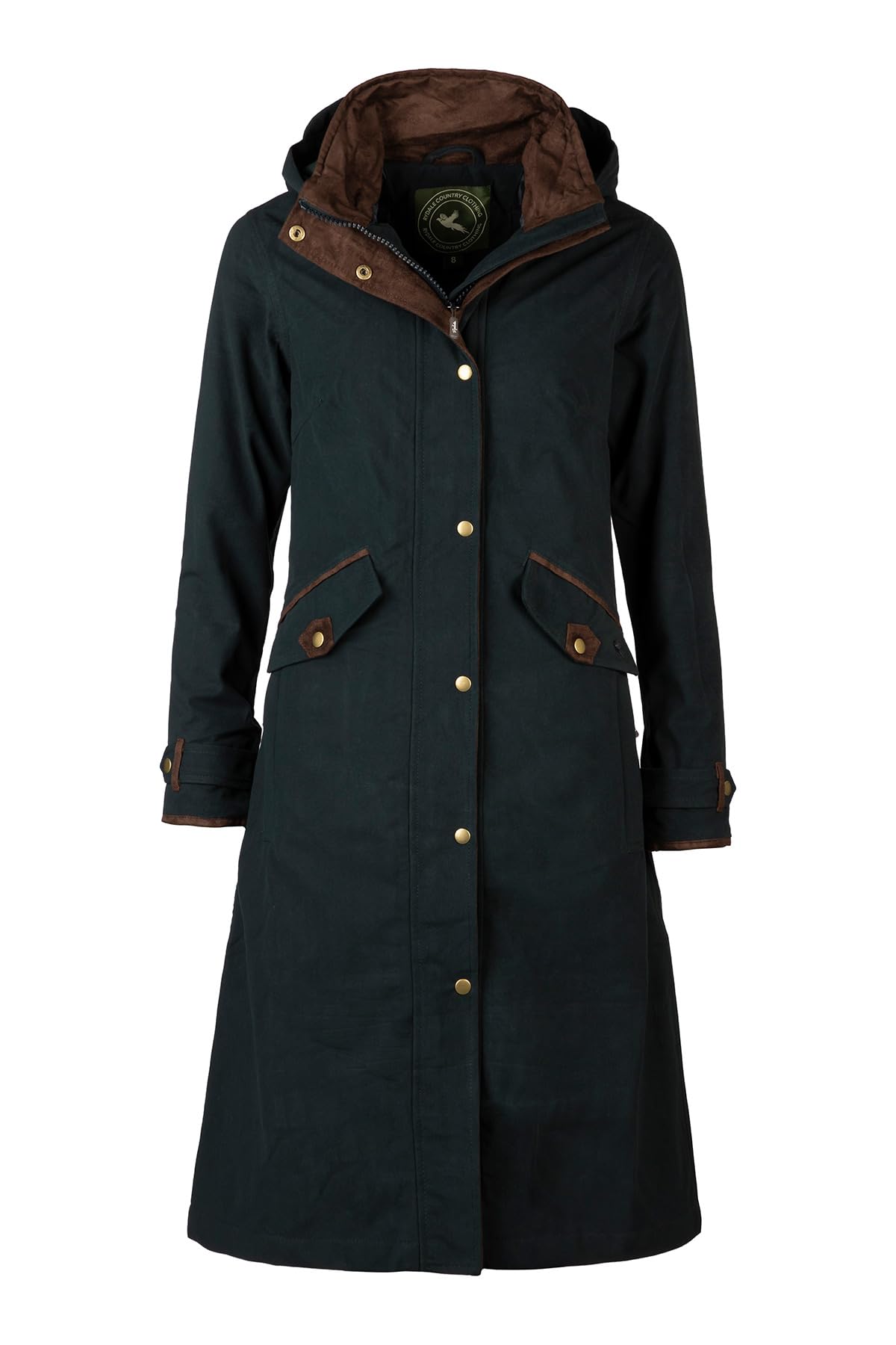 Rydale Ladies Long Riding Coat Women's Equestrian Full Length Waterproof Jacket (UK, Numeric, 10, Regular, Regular, Navy)