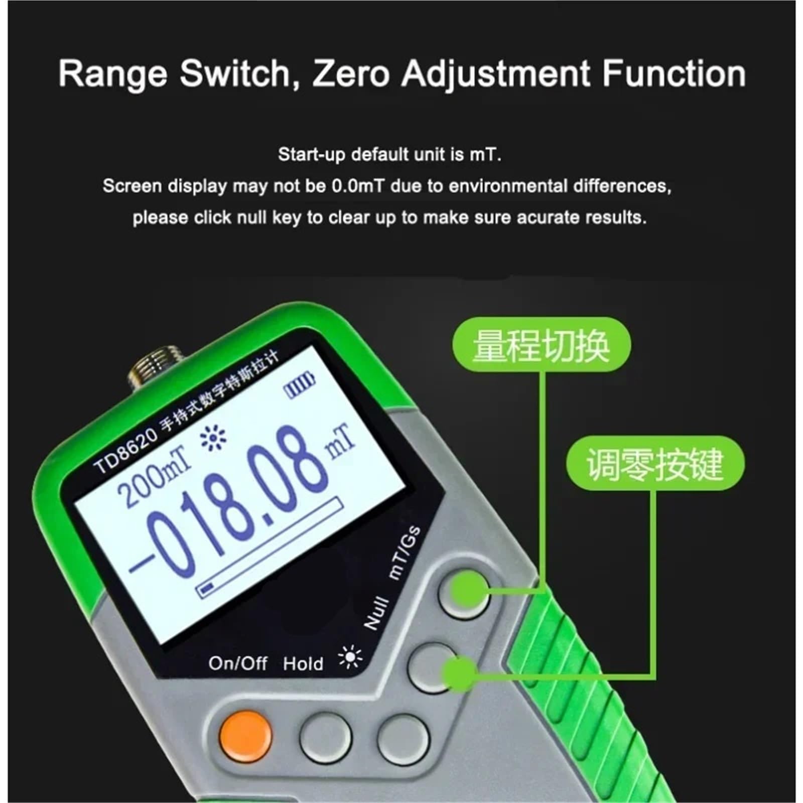 Miernik pola elektromagnetycznego Td8620 Ręczny Miernik Cyfrowy Z Magnesami Trwałymi Gauss Fluxmeter Tester Pola Magnetycznego Powierzchni Gaussme(Level 1)