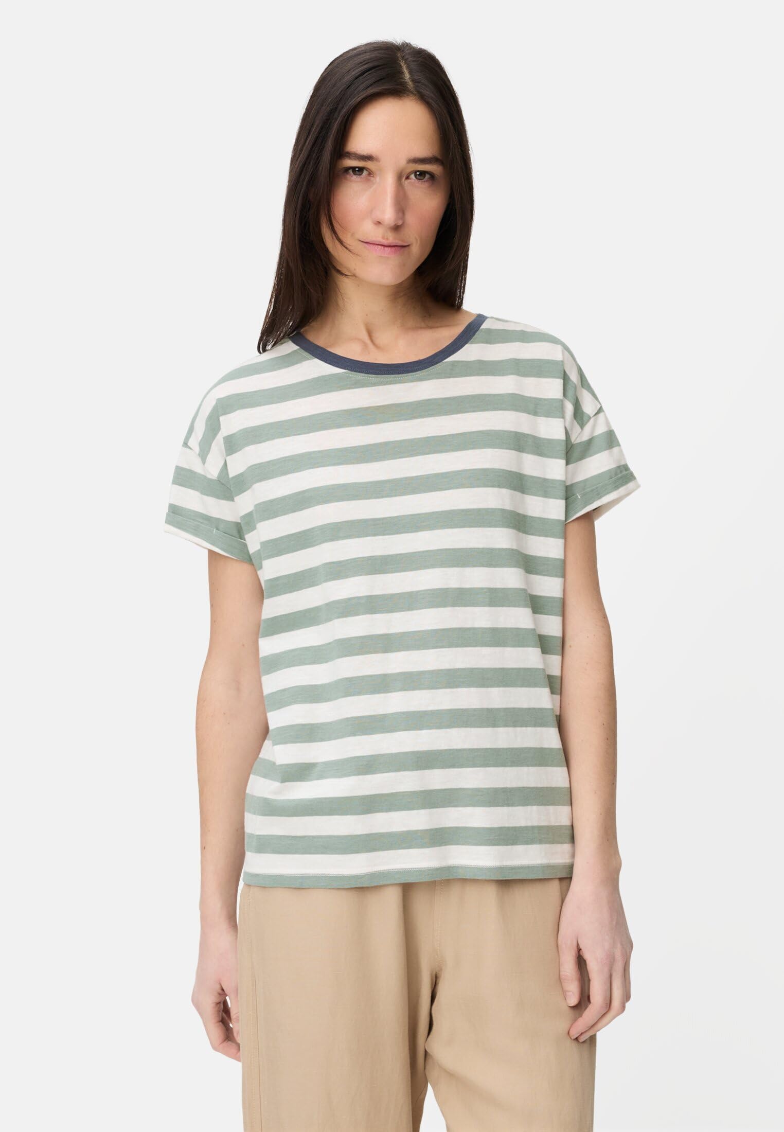 camel active Damen T-Shirt aus Reiner Baumwolle