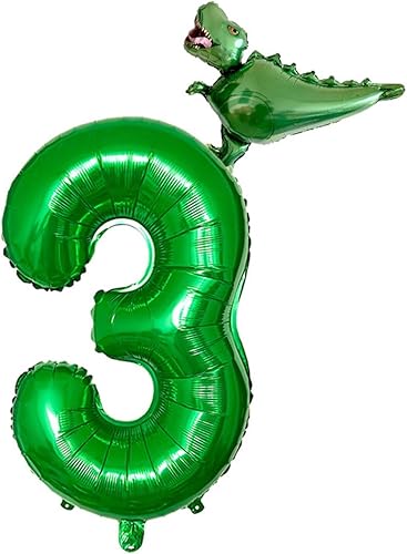 Miniatura 5 de YESJmn Globos para decoración de fiesta de cumpleaños globos de aluminio con números de dinosaurio globos de fiesta de selva helio globos de baby