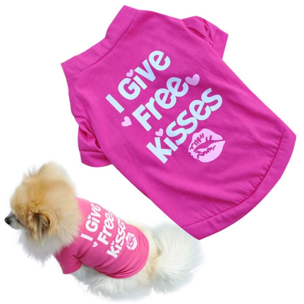 LahAd Verano Ropa para Perros Chaleco Perro Verano Abrigo de Perro Gatito Ropa Cachorro Ropa Ropa para Perros pequeños Ropa de Perro para el Verano Rose Red,Small