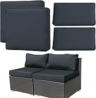 Vista 1 de 4 fundas de cojín de repuesto para patio, fundas de cojín de asiento de patio al aire libre, fundas de sofá de muebles, fundas impermeables