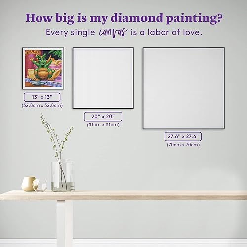 Miniatura 7 de DIAMOND ART CLUB Kit de pintura de diamantes abrazable, divertidas manualidades para adultos, lienzo de arte redondo de diamante, 13 x 13 pulgadas