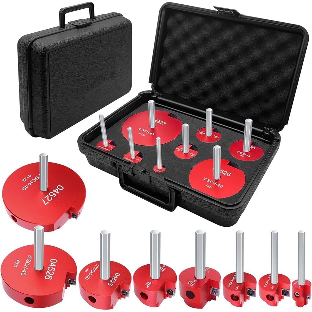 Kit de escariador de tubería PPR de 8 piezas con eje hexagonal