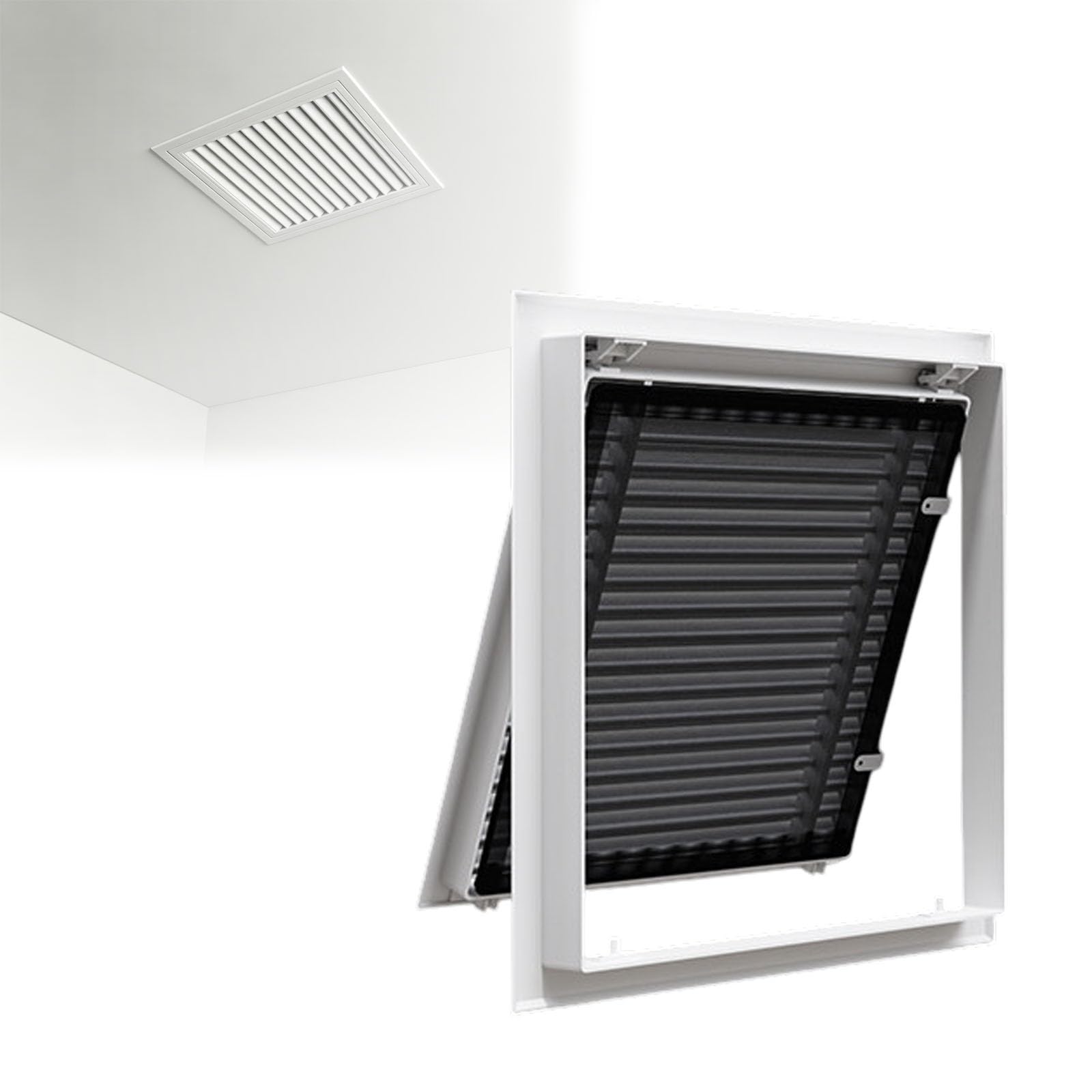 Rejilla de retorno de aire, cubierta de ventilación de retorno de aire frío | Frontal/puerta extraíble, rejilla de ventilación blanca para pared y techo(29 x 29 cm)