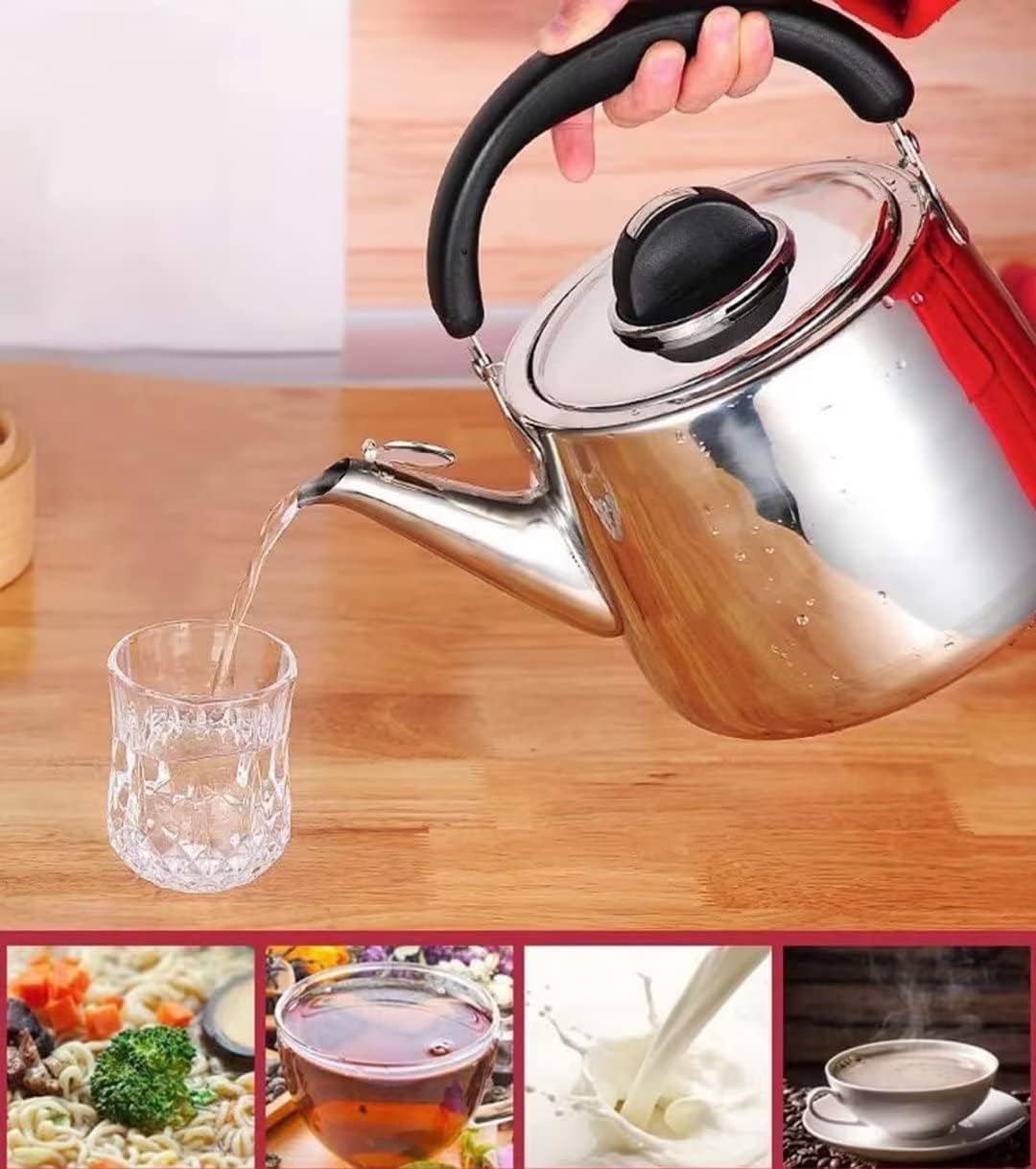 Hervidor Silbante 2.8L Acero Inoxidable 304 – Fondo Grueso – Válido Para Inducción, Gas Y Todo Tipo De Estufas