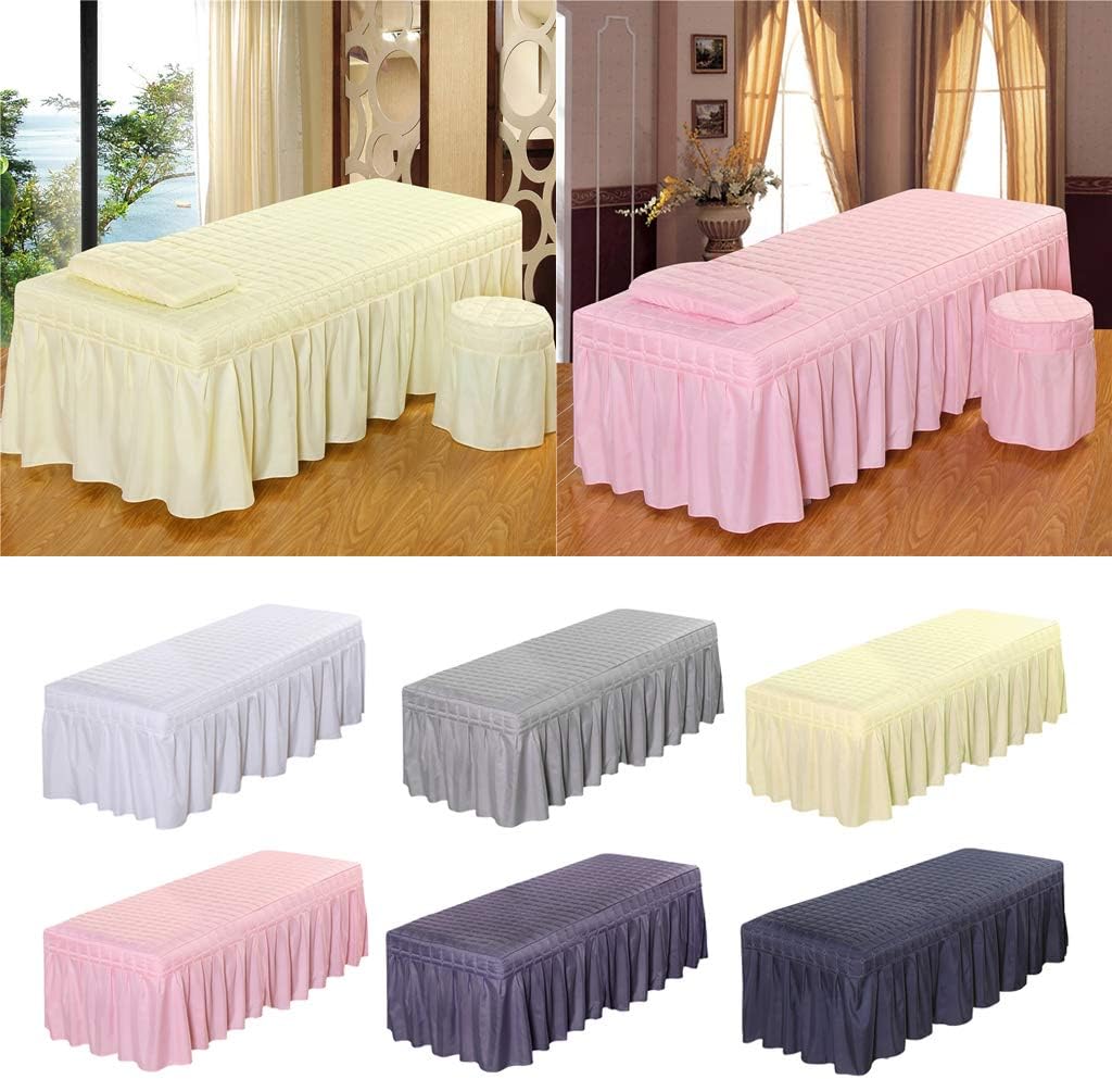 Cosmetic Linen Massage Table Skirt Beauty Bed Sheet Cover With Bedskirt - White-185x70cm : Beauty & Personal Care
