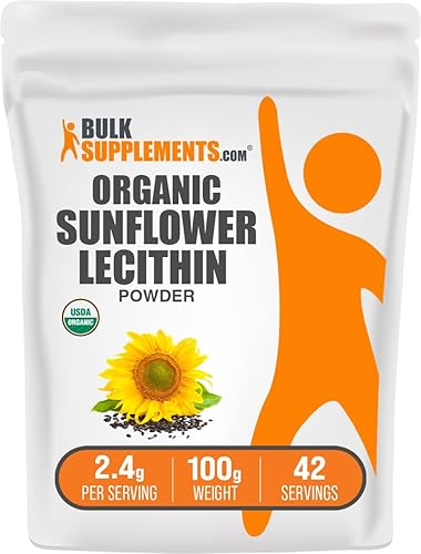 BULKSUPPLEMENTS.COM Lecitina de girasol en polvo  Suplemento de lecitina de girasol  Lecitina 1200 mg  Lecitina en polvo de grado alimenticio