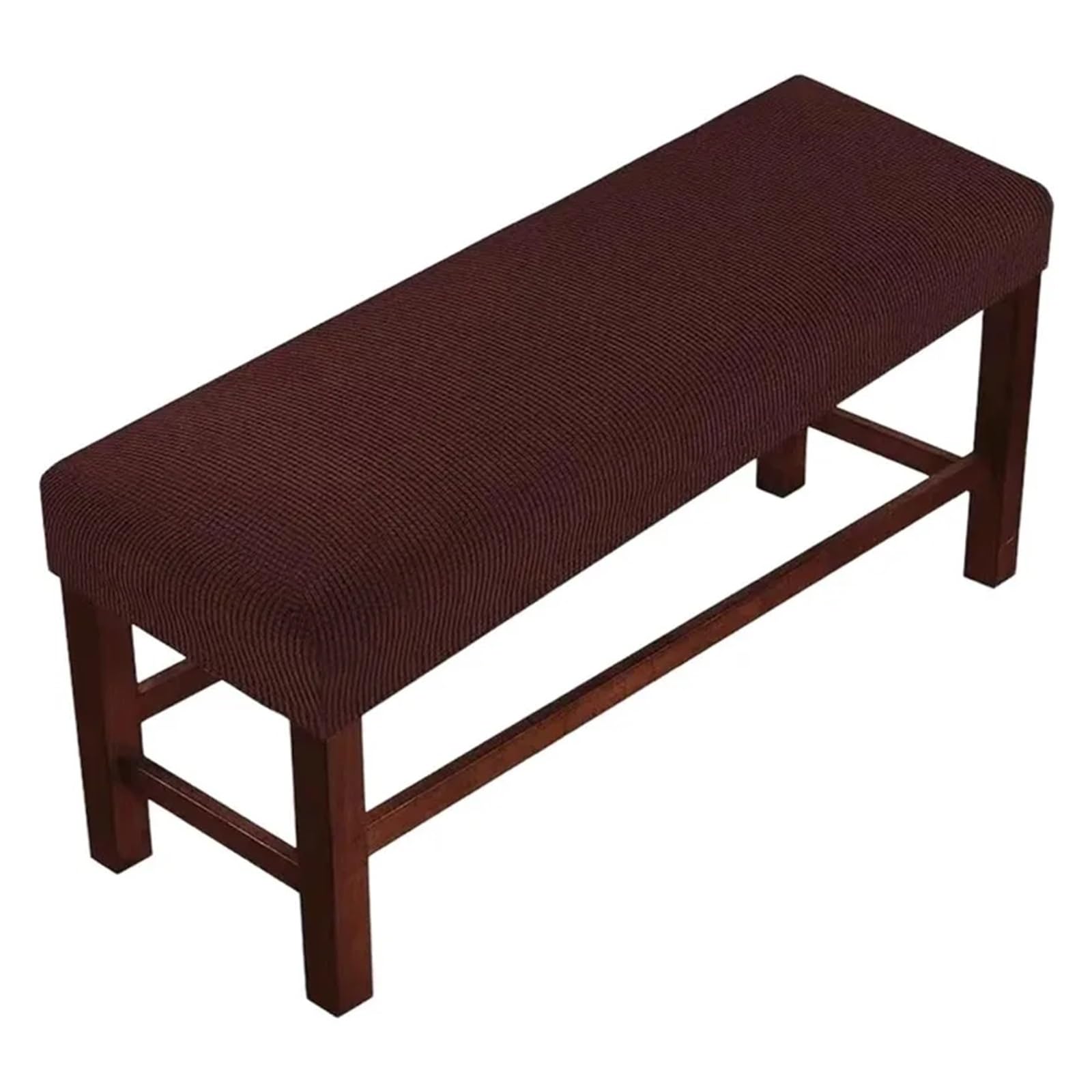 Zgcrumphant Dark Coffee Bench Slipcover 1Pc Elastic Long Stool Cover