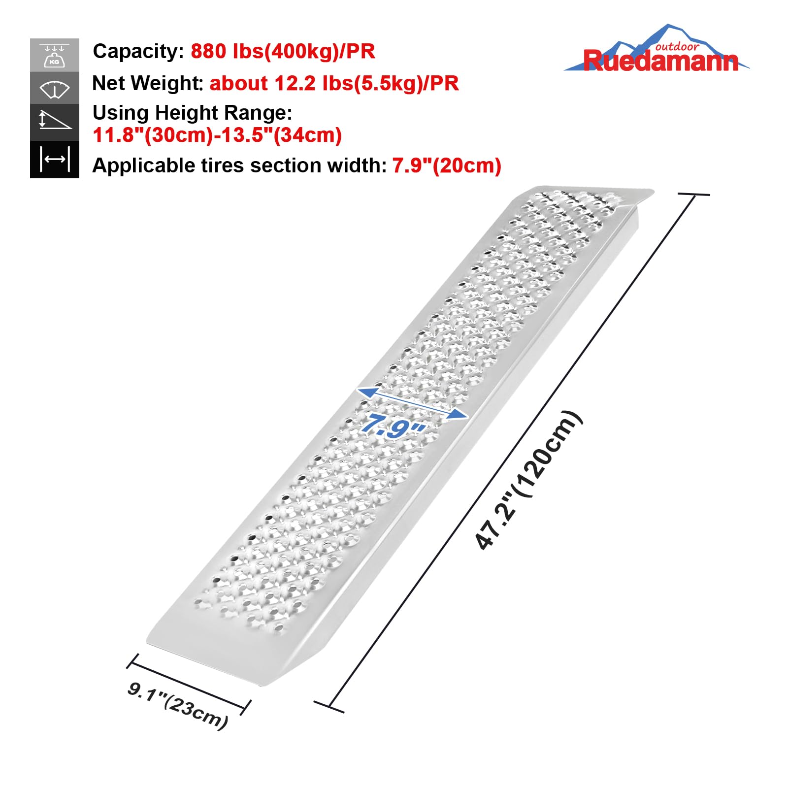 Snapklik.com : 4FT Aluminum Shed Ramps 2PC, Outdoor Loading Ramps For ...