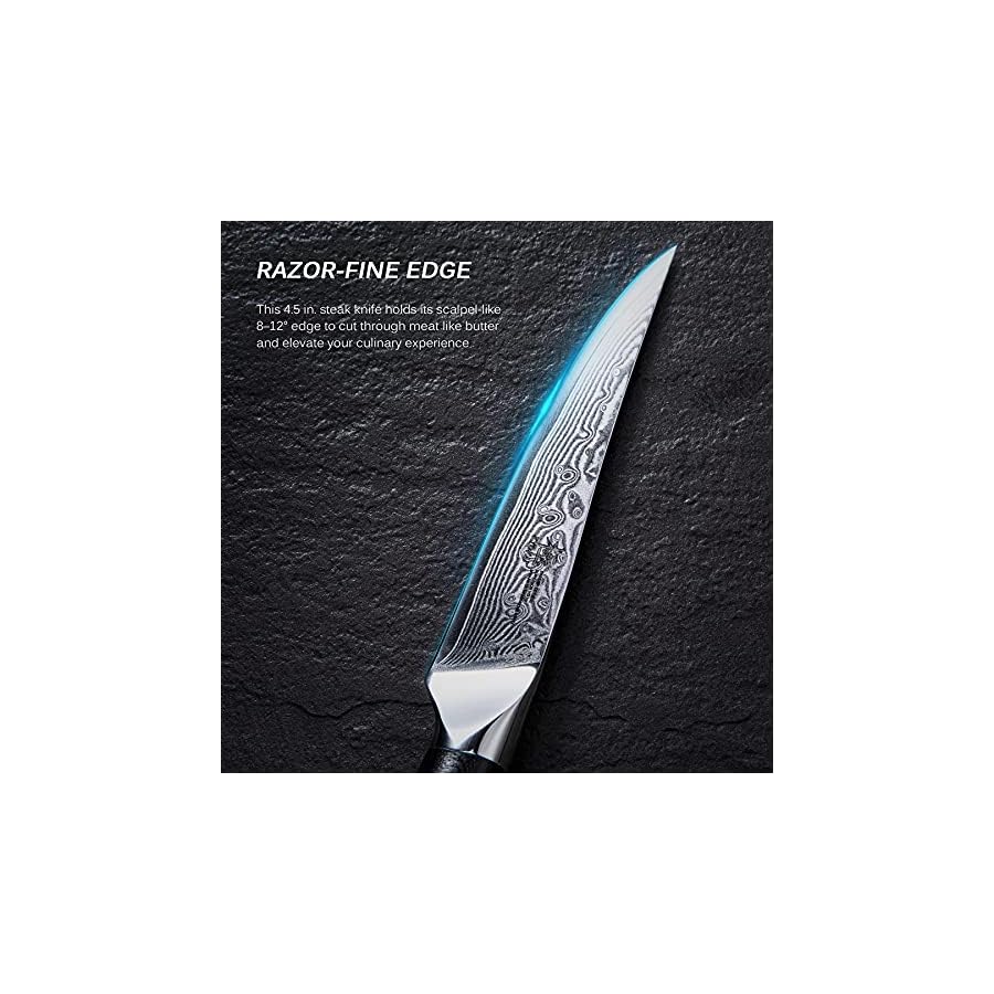 KYOKU-7-Nakiri-Knife-5-Non-Serrated-Steak-Knives-Set-Shogun-Series-Japanese-VG10-Steel-Core-Forged-Damascus-Blade KYOKU 7" Nakiri Knife + 5'' Non-Serrated Steak Knives Set - Shogun Series - Japanese VG10 Steel Core Forged Damascus Blade