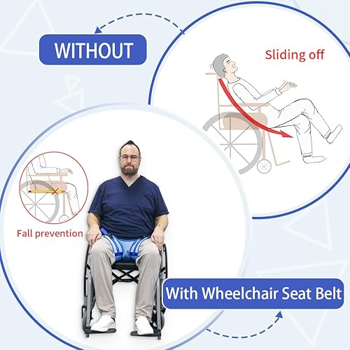 Miniatura 5 de Almohadillas impermeables para cinturón de seguridad para silla de ruedas, 4 capas, suaves, extra grandes, lavables y reutilizables, con dos asas de