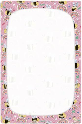 Miniatura 2 de Cartoon Bee Crib Sheets - Stretchy Fitted Crib Sheets for Boys Girls, Unisex Cozy Baby Crib Sheet 27 x 39 x 5 Inches