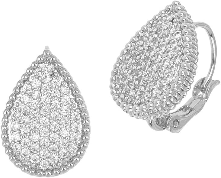 BIJOUX BOBBIPave CZ Teardrop Shaped Dangle Earrings