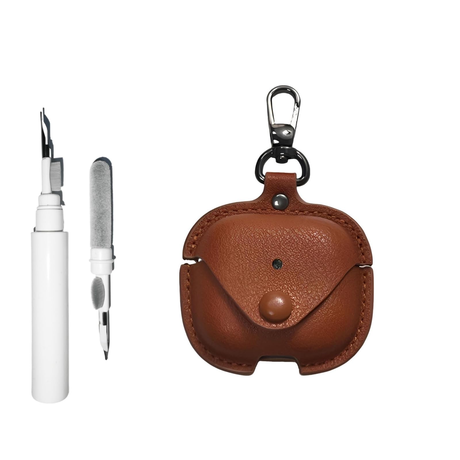 Photo 1 of [3 in 1] TSVSXS Leather Case Compatible with AirPods 4 with Keychain, Soft PU Shockproof Protective Cover with Cleaning Pen Compatible with AirPods 4 with Active Noise Cancellation
