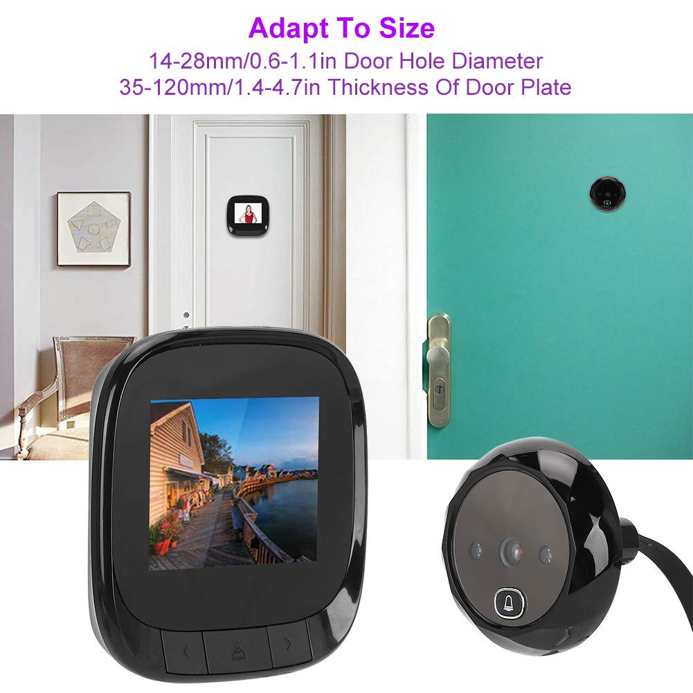 Spioncino elettronico per videocitofono 2,4 pollici, visore per porte di sicurezza HD Videocamera digitale per visione notturna con allarme per sicurezza domestica