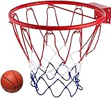 Basketball Rim and Net for Adults & Kids, Portable Heavy Duty Home Garage Stadium Playground Basketball Court