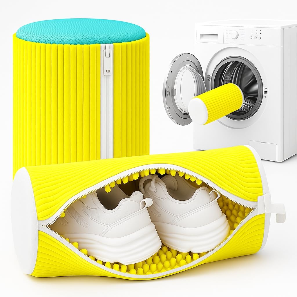Shoe Washing Machine Bag, Invisible Zipper Side Opening Shoe Washing Bag for Washer and Dryer, 360° Cleaning, Shoe Laundry Bags for Sneakers,Delicates and Toys (Laundry Organizer Bag)-image-31