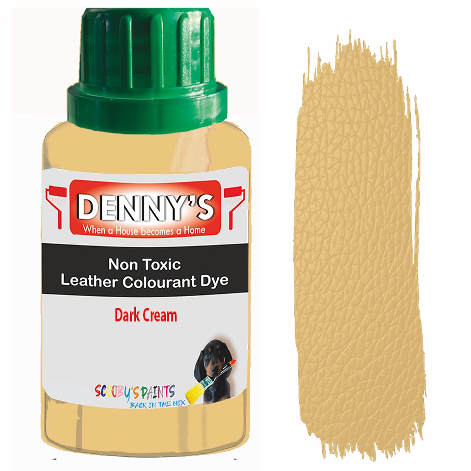 All in One Leather Colourant Self Seal Leather Dye Repair Paint for Furniture, Sofas, Car Seats (Dark Cream, 1 Litre Bottle)