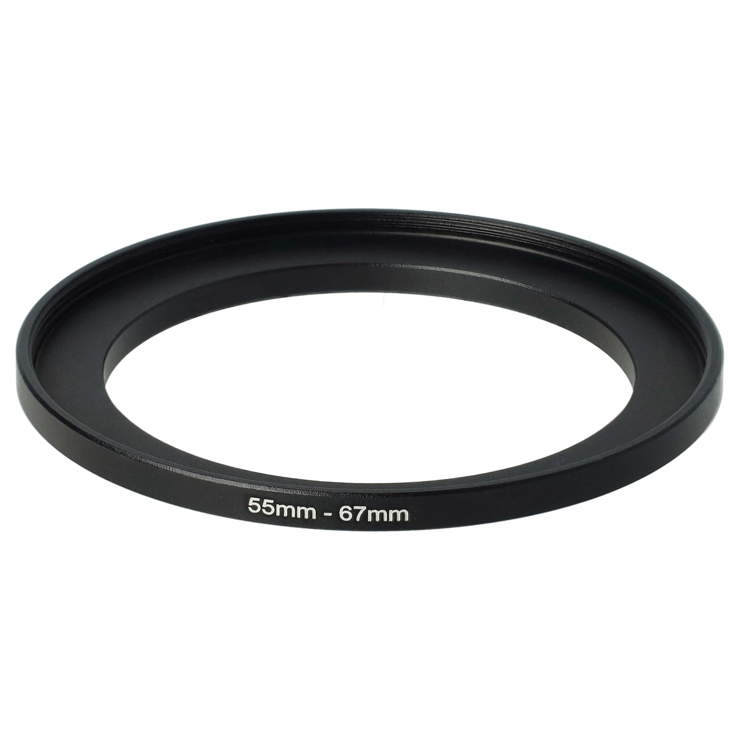 vhbw Bague d'adaptation de Filtre 55 mm vers 67 mm pour Objectif d'appareil Photo - Adaptateur, métal, Noir