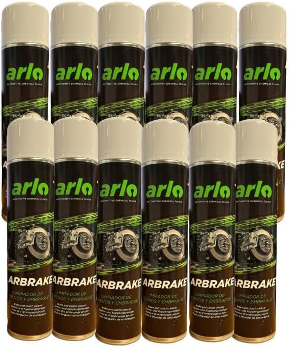 Arlo ARBRAKE Limpiador de Frenos y Embrague en Spray, 500 ml, Paquete de 12 Unidades