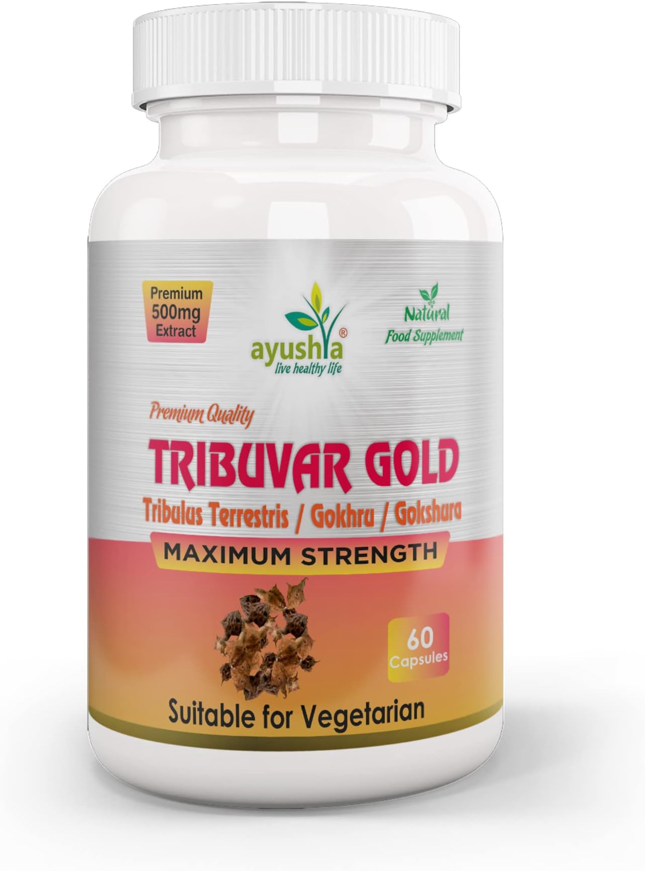 Ayushya Tribuvar Gold Capsule (Gokhru - Gokshura), 60 Capsules, Natural