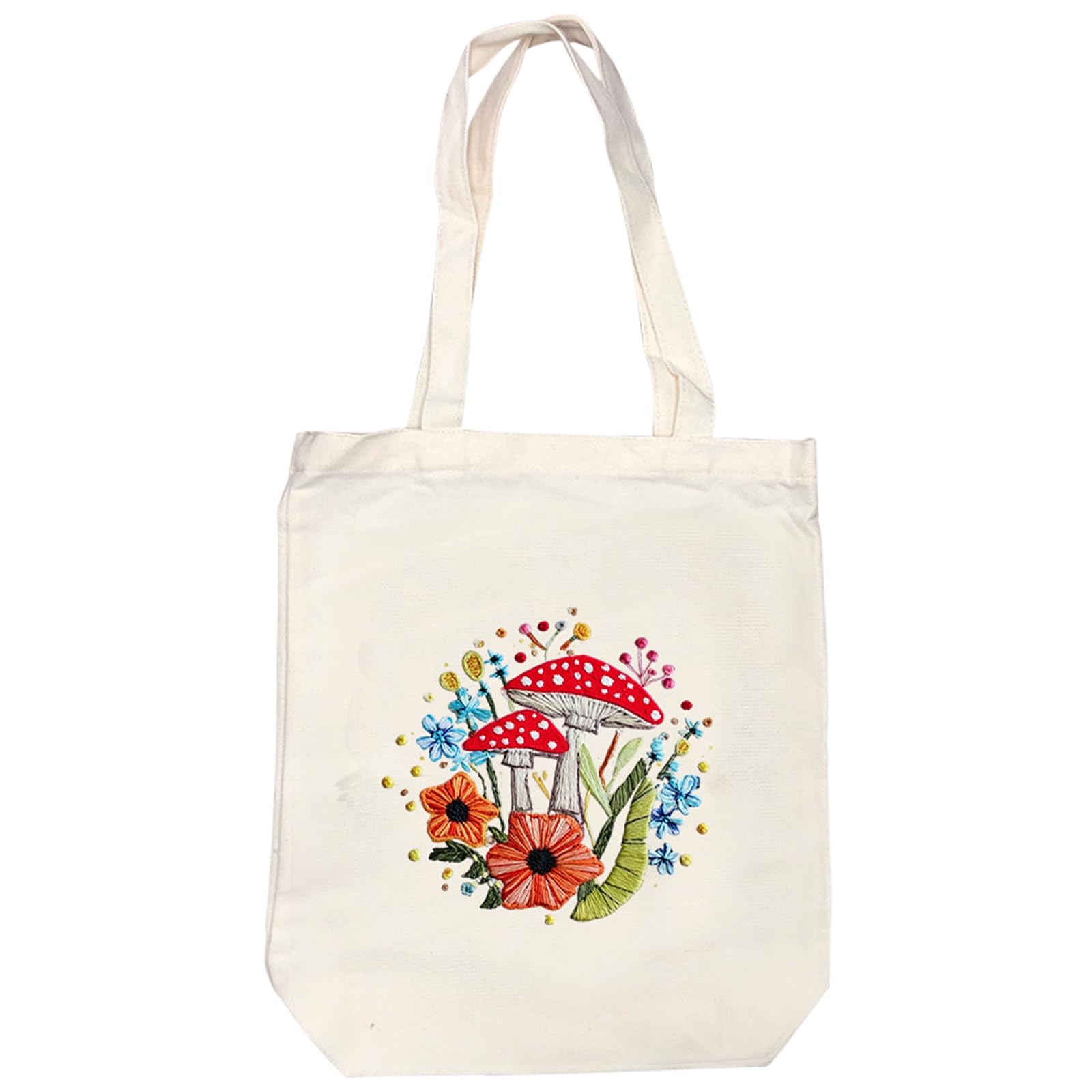 Embroidery Canvas Tote Bag, DIY Needlework Embroidery Craft Kit with Hoop