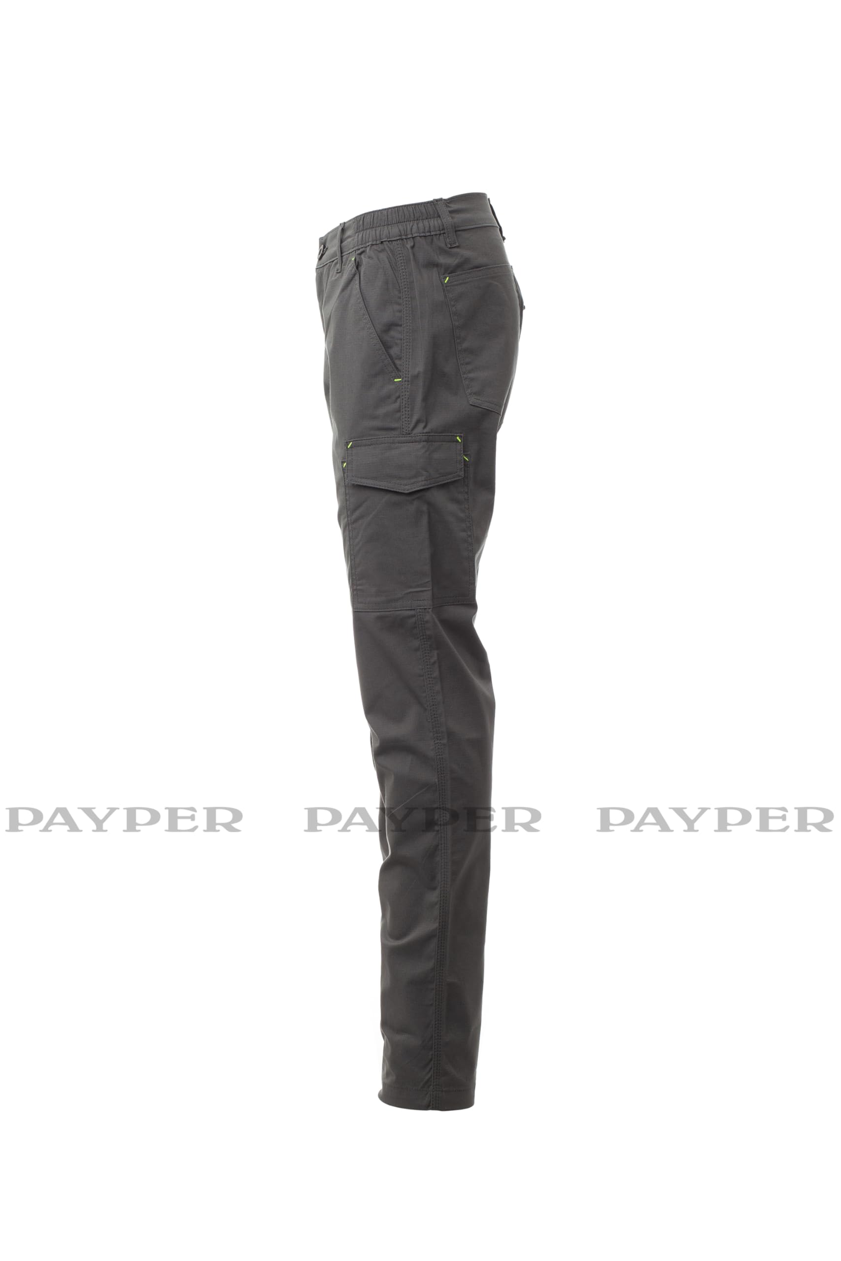 Siry Work Pantalone da Lavoro Unisex in Cotone Elasticizzato, Cuciture a Triplo ago, Elastico in Vita, Taschino Porta Monete, Porta Metro Laterale. Modello Summer Stretch