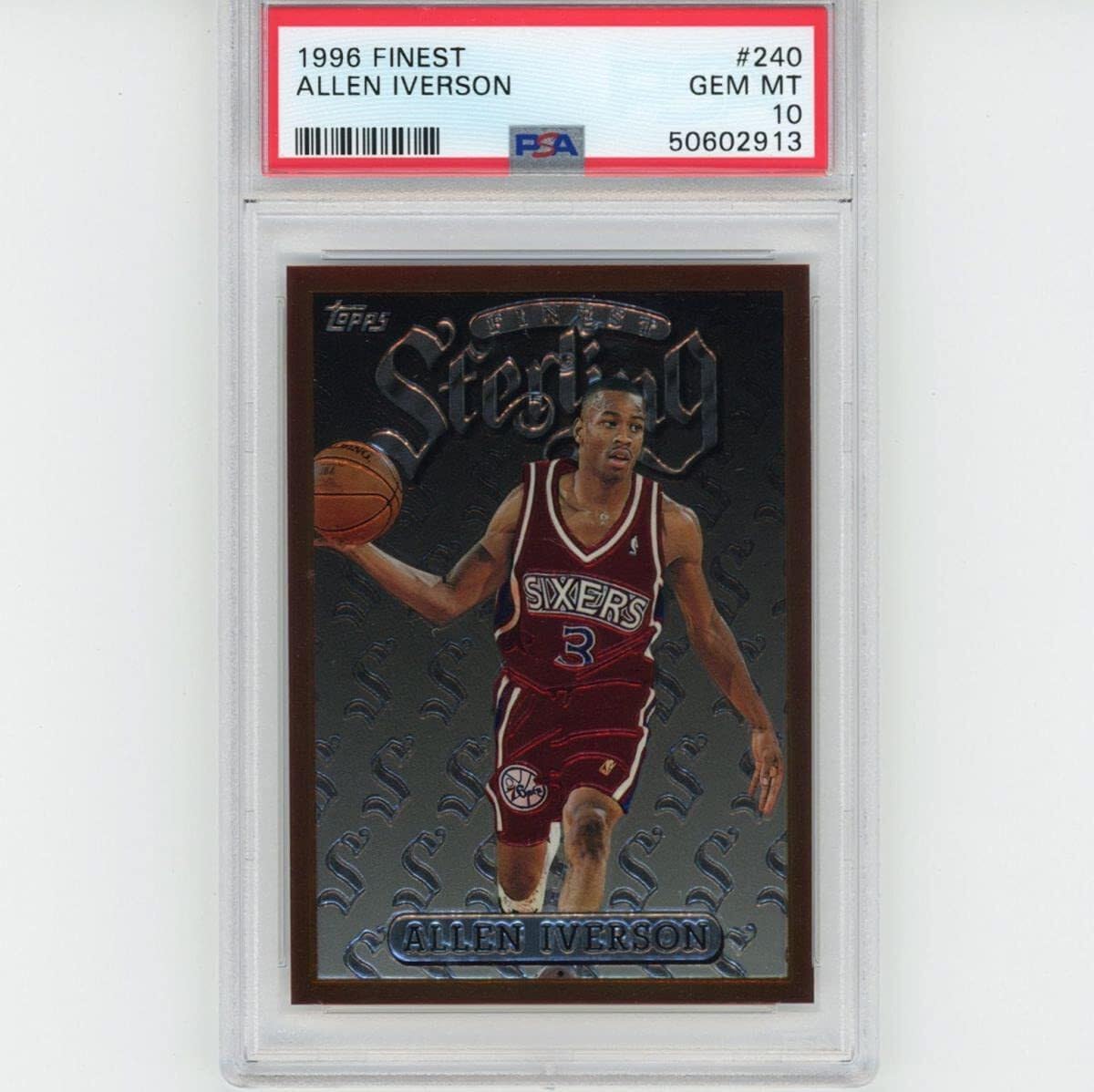 Amazon.com: Graded 1996-97 Topps Finest Allen Iverson #240 Rookie 