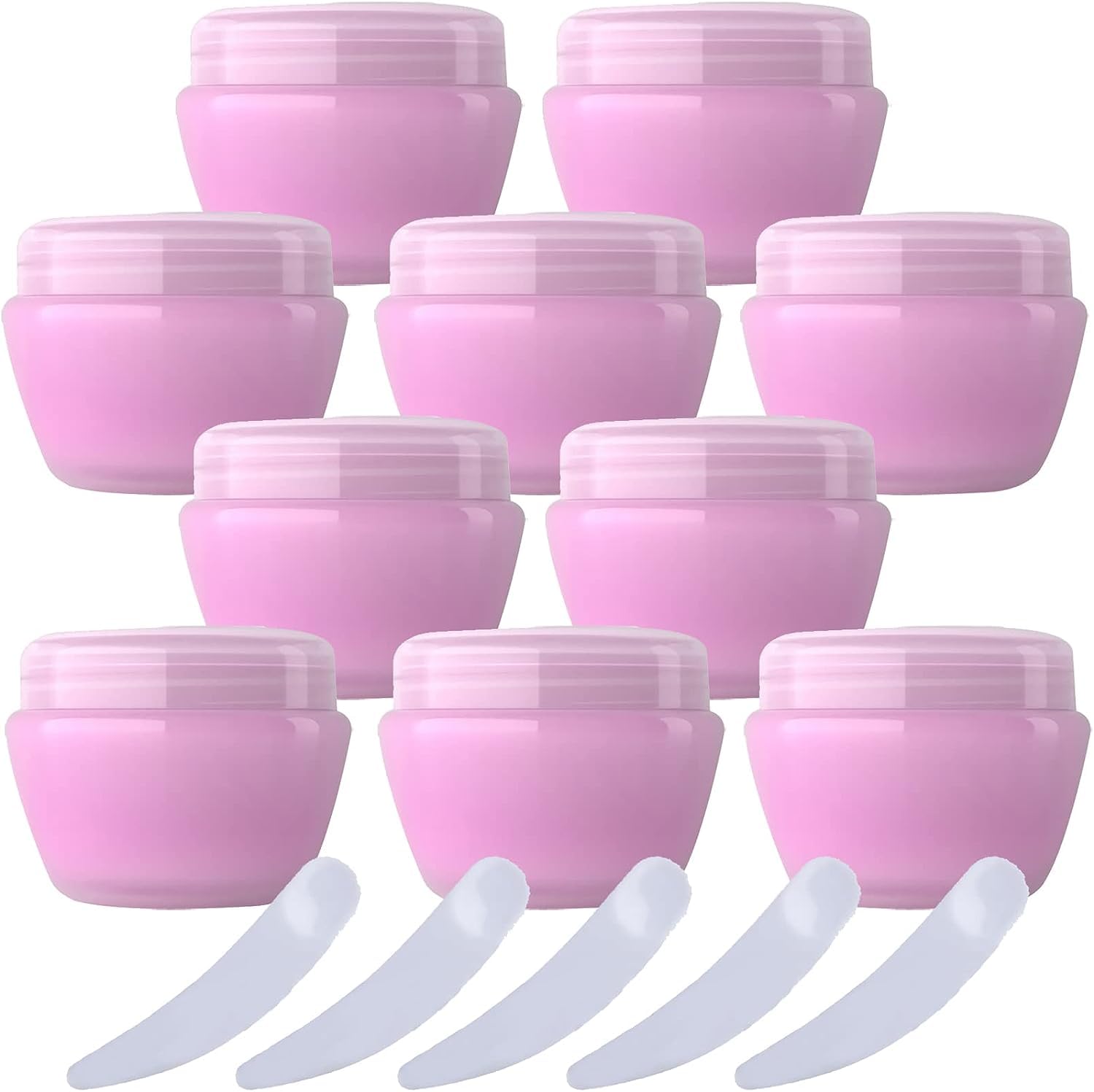 KRXSOBNV Cosmetic Jars, Pack of 20,Plastic Cream Jars Cosmetic Pots, Mushroom Shape Containers Storage Pot for Travel(Pink,20ml)