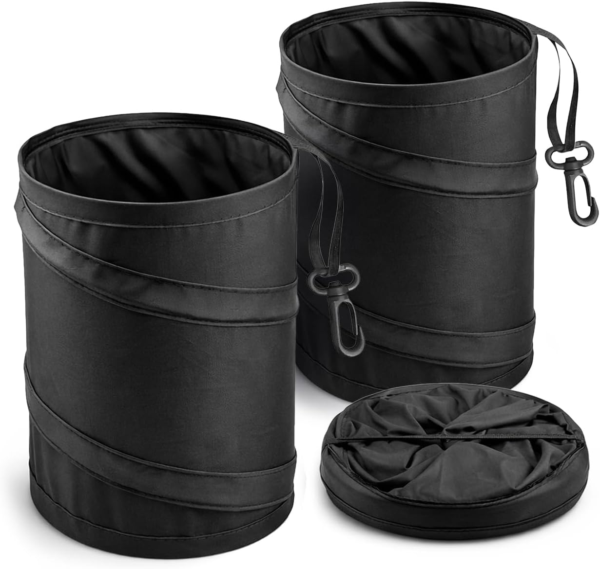Mavoro 2 Pack, 1 Gallon Car Trash Can | Waterproof Collapsible Pop-Up Car Bin (2 Pack, 1 gal)