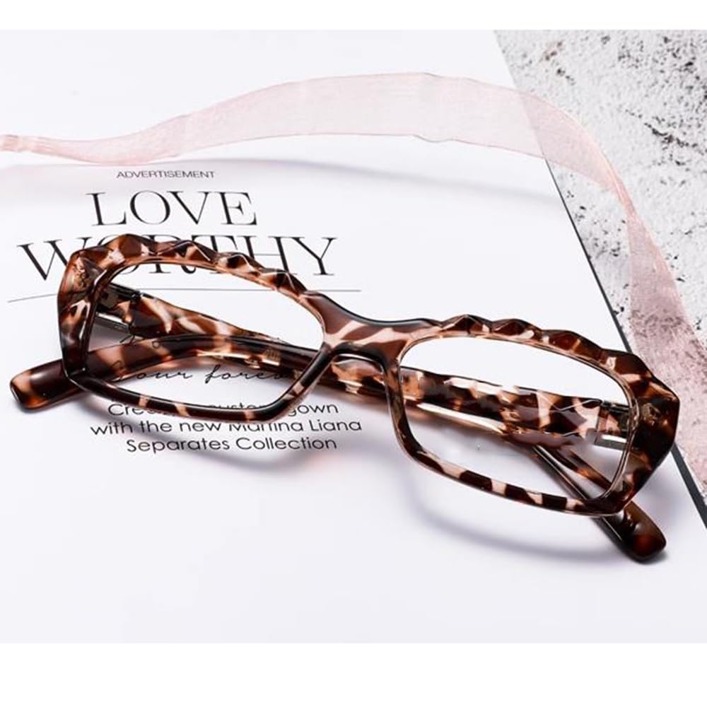 COKYIS Mode Frauen Computerbrille Schildpatt Lesebrille Rechteckig Presbyopie Lesehilfe Mit Federscharniere Vollbild Lesebrillen Anti-Ermüdung (Color : Tortoiseshell, Size : +2.0)